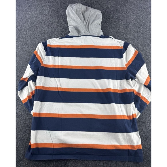 Polo Ralph Lauren Striped Hoodie Mens M Blue Orange White Pony - Picture 4 of 8